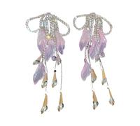 Luxury Crystal Drop Earrings Butterfly Bowknot Floral Petal Design Women Fashion Statement Jewelry Accessories Elegant Rhinestones Wedding Jewelry