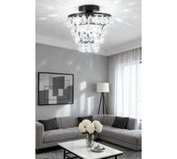 Luxury Crystal Flush Mount Ceiling Light in Black The hot sale Black