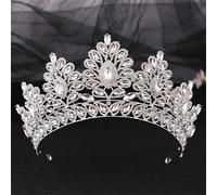 Luxury Crystal Gem Bridal Crowns Ornament Banquet Wedding Tiaras Jewelry Women's Hair Accessories H261 Silver White