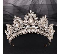 Luxury Crystal Gem Bridal Crowns Ornament Banquet Wedding Tiaras Jewelry Women's Hair Accessories H261 Gold White