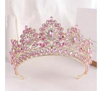 Luxury Crystal Gem Bridal Crowns Ornament Banquet Wedding Tiaras Jewelry Women's Hair Accessories H261 Gold pnnrk