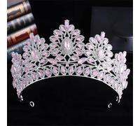 Luxury Crystal Gem Bridal Crowns Ornament Banquet Wedding Tiaras Jewelry Women's Hair Accessories H261 SilverOpalpnnrk