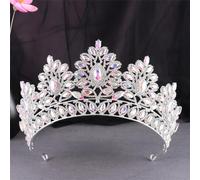 Luxury Crystal Gem Bridal Crowns Ornament Banquet Wedding Tiaras Jewelry Women's Hair Accessories H261 Silver AB