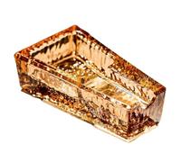 Luxury crystal glass ashtray - high-end light luxury home decoration, elegant smoke accessories for living room, modern gift(Amber)