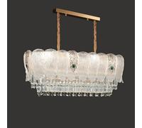 Luxury Crystal Glass Chandelier Living Bedroom Dining Table LED Feather Pendant Light