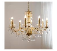 Luxury Crystal Hanging Fixture,Flush Mount Ceiling Light, Living Dinning Room Pendant Lighting Fixture, Hanging Fixture(Warm Light,Vintage Brushed) (Warm light Picture Color)