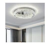 Luxury Crystal Led Ceiling Lights Living Room Chrome Steel Round Ceiling Chandelier Lamp Bedroom Led Dimmable Lamp,Crystal Lighting,Hanging Light(D40cm)