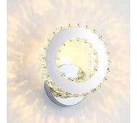 Luxury Crystal Wall Sconce,LED Vanity Lamp Indoor Decor Wall Light Fixture,12W Tricolor Dimming Wall Lamp for Stairway Bedroom Hallway Bathroom Porch Living Room