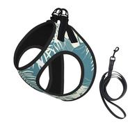 Luxury Cute Leaves Print Pet Leash Vest,Breathable Mesh Pet Harness, Reflective For Small Medium Dogs Safe Easy Walking