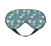 Luxury Cute Leaves Printing All-Occasion Sleep Eye Mask with Double Sides Adjustable Strap Perfect for Shifts & Travel
