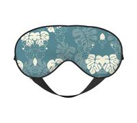 Luxury Cute Leaves Printing Reversible Design Sleep Mask, Ideal for Camping, Meditation & Shifts, Snug Fit,No Light Leakage