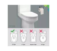 Luxury D Shape Toilet Seat Heavy Duty White Soft Close Top Release Hinges Tool