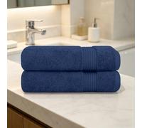 Luxury Dark Blue Hand Towels - Soft 100% Cotton, Lightweight and Highly Absorbent Hotel spa Bathroom Towel Collection, 16x30 Inch Set of 2