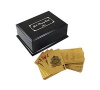 LUXURY DECK OF 24K GOLD PLATED FLEXIBLE GOLD PLAYING CARDS FULL POKER DECK 99.9% PURE GOLD PLATED - WITH BOX