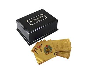 LUXURY DECK OF 24K GOLD PLATED FLEXIBLE GOLD PLAYING CARDS FULL POKER DECK 99.9% PURE GOLD PLATED - WITH BOX