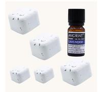 Luxury Deep Sleep Aromatherapy Shower Steamers Gift Set - 5X Jumbo 80g Relaxation Shower Bombs & 10ml Pure Lavender Essential Oil - Nighttime Pamper Hamper for Women, Stress Relief Gift