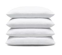 Luxury Deluxe Bed Pillows 4 Pack - Hotel Quality Super Ultra Bounce Pillows, Hollowfibre Filled Polyester, Soft & Supportive, Standard UK Size 50 x 75 cm - White