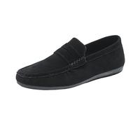 Luxury Design Suede Men's Loafers Black Casual Dress Shoes for Nightclub Party Monk Strap Men Shoes(Negro,6.5 UK)