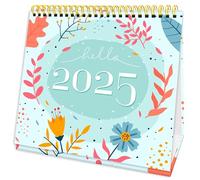 Luxury Desk Calendar 2025-2025 Desk Calendar UK from Jan to Dec. 2025, Month to view desk top flip over calendar with 12 Notes Pages.