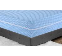 Luxury Diamond Pattern Zipped Mattress Protector - Soft Terry Towelling Full Encasement Bed Cover, Breathable, Durable & Easy Fit - Single, Double, King, Super King (Blue, Single)