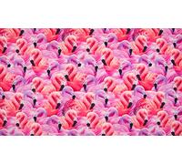 Luxury Digital Printed Cotton Jersey Fabric Material - Flamingo, 1Mtr 150cmx100cm