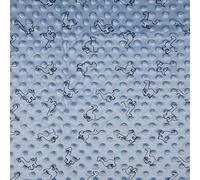 Luxury Dimple Baby Cuddle Soft Fabric Material - Dinosaurs Dusty Blue