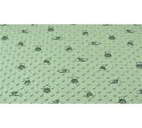 Luxury DIMPLE Baby Cuddle Soft Fabric Material - Green Bear, 1Mtr 150cmx100cm