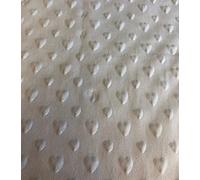 Luxury DIMPLE Baby Hearts Cuddle Soft Fabric Material - Ivory, 10Mtr 1000cmx150cm