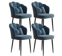 Luxury Dining Chairs Set of 4 - Velvet Upholstery with Carbon Steel Legs for Home Office or Vanity - Comfortable and Stylish Seating Option