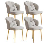 Luxury Dining Chairs Set of 4 - Velvet Upholstery with Carbon Steel Legs for Home Office or Vanity - Comfortable and Stylish Seating Option