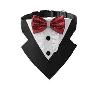 Luxury Dog Tuxedo for Weddings - Adjustable Bow Tie & Soft Bandana, Lightweight Formal Outfit for All Dog Sizes - Ideal for Ceremonies, Photoshoots & Celebrations(Bright Red,S)