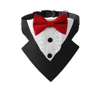 Luxury Dog Tuxedo for Weddings - Adjustable Bow Tie & Soft Bandana, Lightweight Formal Outfit for All Dog Sizes - Ideal for Ceremonies, Photoshoots & Celebrations(Red,L)