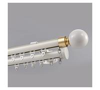 Luxury Double Curtain Rod Wall Mount - Blackout Drapery Track for Bedroom Bay Window Kitchen & Sliding Door - 400cm/13.1ft Stylish White Finish