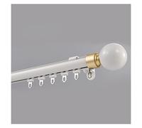 Luxury Double Curtain Track Wall Mount Blackout Drapery Rods for Bedroom Bay Window Kitchen Sliding Door Decorative Window Curtain Rod (White 200cm/6.5ft)