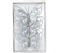 Luxury Double Layer Butterfly Ornament Red Festive Tree Decoration(B)