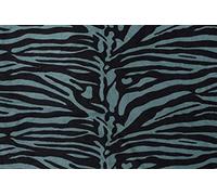 Luxury Double Sided Coral Cuddle Fleece Fabric Material - Aqua Zebra, 1Mtr 150cmx100cm