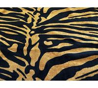 Luxury Double Sided Coral Cuddle Fleece Fabric Material - Gold Zebra, 1Mtr 150cmx100cm
