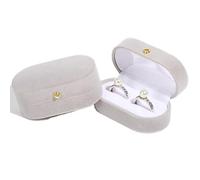 Luxury Double Slots Velvet Ring Box 2Pcs Oval Flip Jewelry Box Wedding Engagement Ring Organizer Ring Gift Box Packing Box