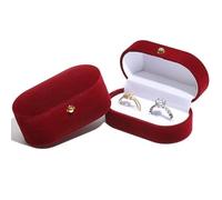 Luxury Double Slots Velvet Ring Box 2Pcs Oval Flip Jewelry Box Wedding Engagement Ring Organizer Ring Gift Box Packing Box