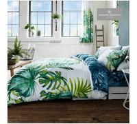 GC GAVENO CAVAILIA Poly-Cotton Palm Leaves Duvet Cover Double, Printed Reversible Bedding Set, Easy Care Quilt Cover With Pillowcases, Multicolor