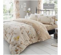 GC GAVENO CAVAILIA Luxury BIRDIE BLOSSOM Bed Set with Duvet Cover and Pillow Case, Polyester-Cotton, Natural, Double