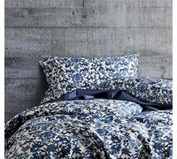 Luxury Duvet Cover Vintage Portuguese Tiles Multicoloured Azulejos Medallion Denim Blue Pattern 3-Piece Cotton Bedding Set (King, Pottery Navy)