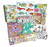Luxury ECO Gift Wrap - 10 sheets/tags - Childrens Ten Pack by Rosie Parkinson - Birthday - Recycled & Recyclable Wrapping Paper - Re-wrapped
