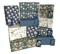 Luxury ECO Gift Wrap - 10 sheets/tags - Contemporary Flowers Ten Pack - Birthday - Recycled & Recyclable Wrapping Paper - Re-wrapped