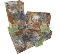 Luxury ECO Gift Wrap - 3 sheets/tags - Bunny Fluffle Brown - Birthday - Recycled & Recyclable Wrapping Paper - Re-wrapped