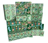 Luxury ECO Xmas Gift Wrap - 10 sheets/tags - Christmas Green Frosted Ten Pack - Recycled & Recyclable Wrapping Paper - Re-wrapped
