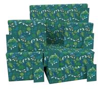 Luxury ECO Xmas Gift Wrap - 6 sheets/tags - Christmas Green Mistletoe - Recycled & Recyclable Wrapping Paper - Re-wrapped