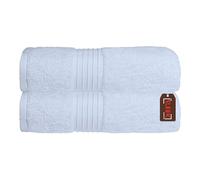Luxury Egyptian Cotton Bath Towel - 700 GSM Ultra Absorbent & Thick - Super Soft Terry Weave - Pack of 2 - Premium Spa Quality Bathroom Towels (White, 2 Bath Towels)