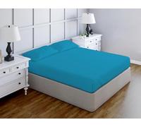 Luxury Egyptian Cotton Fitted Sheet 23cm Deep Pocket 200 Thread Count Single, Double, King, Super King Soft & Comfortable Bottom Fitted Sheet (Teal, Single)