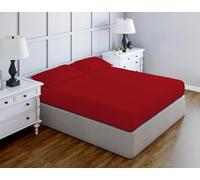 Luxury Egyptian Cotton Fitted Sheet 23cm Deep Pocket 200 Thread Count Single, Double, King, Super King Soft & Comfortable Bottom Fitted Sheet (Red, Super King)